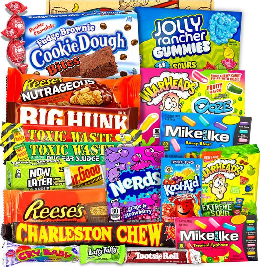 American Candy Box Hamper | American Sweets and Chocolate Bar Gift Box Selection | Reese's, Nerds and Warheads