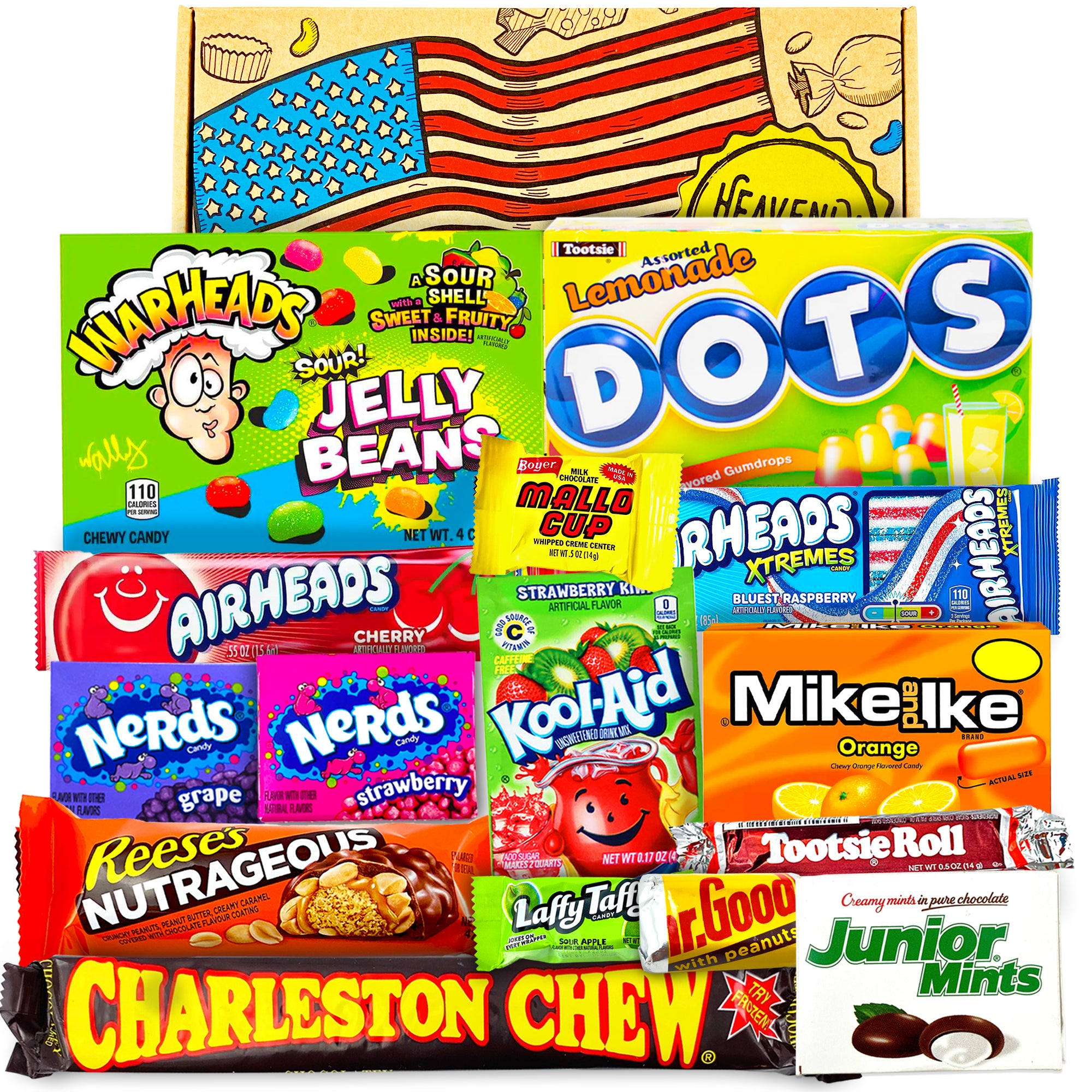 Large American Sweets Candy & Chocolate Selection Hamper - Fathers Day & Birthday Gift | Reese's, Charleston Chew and Warheads