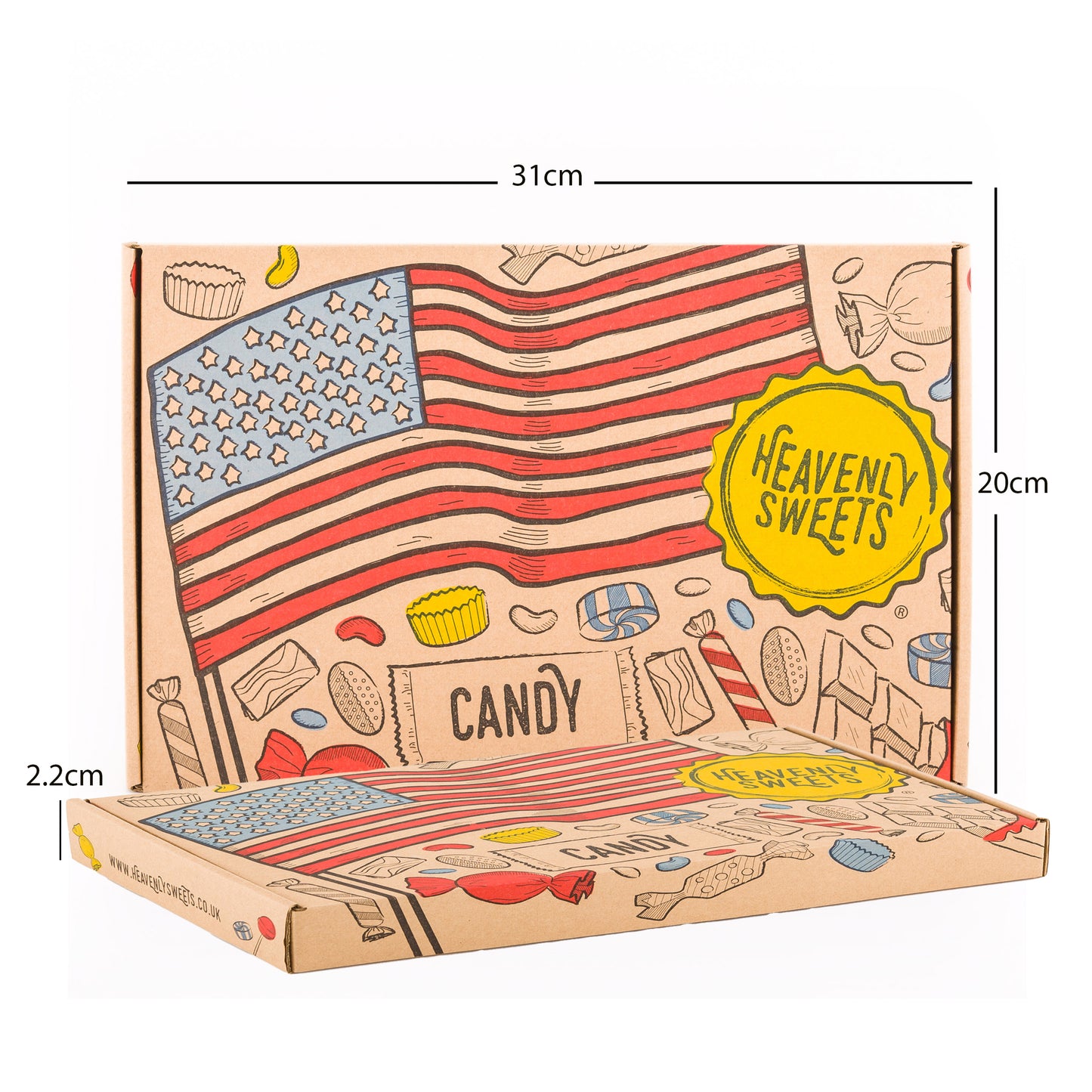 American Vegetarian Sweets Candy Selection Hamper - Fathers Day & Birthday Gift | Warheads, Nerds & Airheads