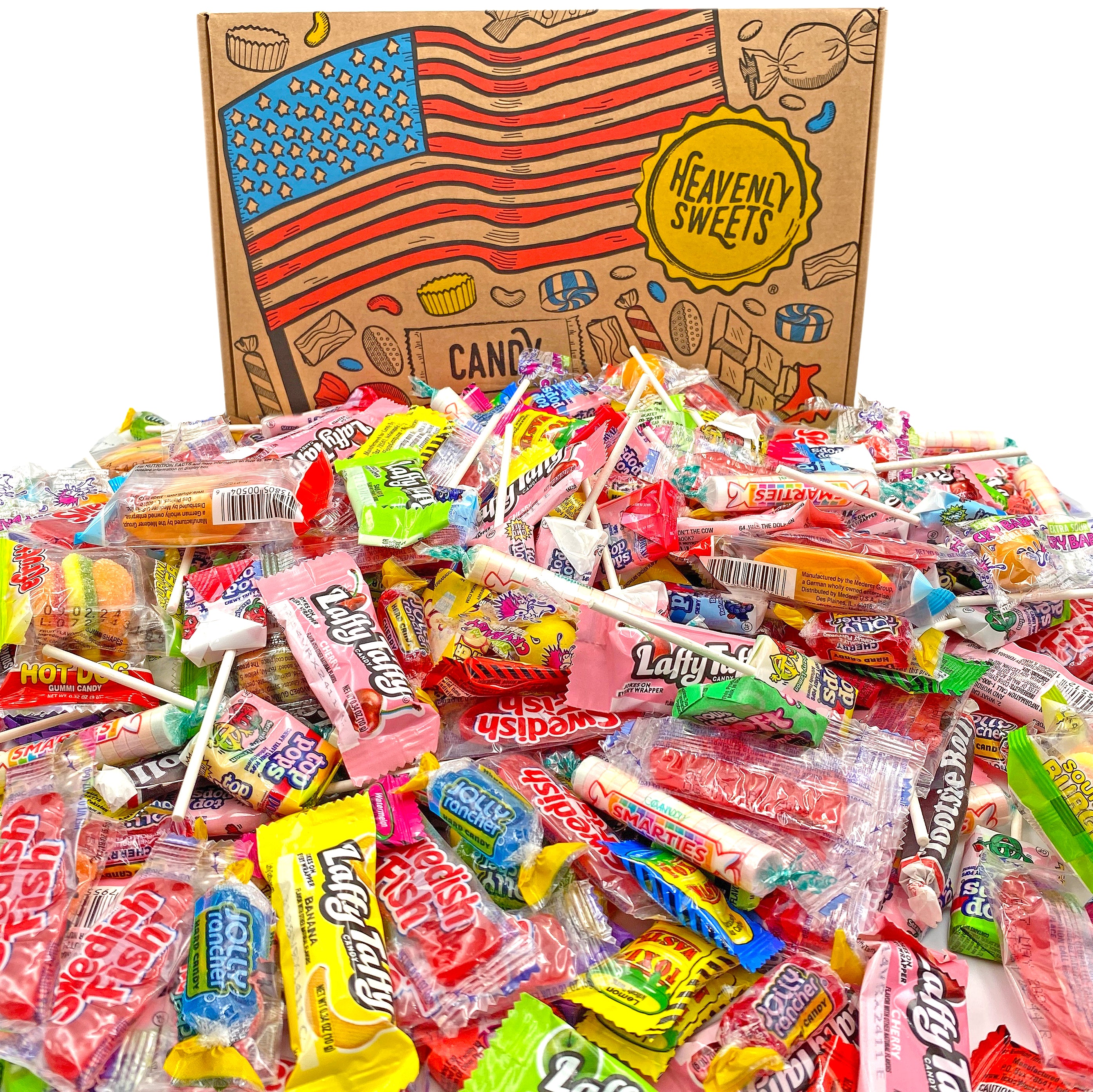 American Candy Sweets Party Gifts Box +100 pieces Hamper! Fathers Day & Birthday | Airheads, Laffy Taffy and more!
