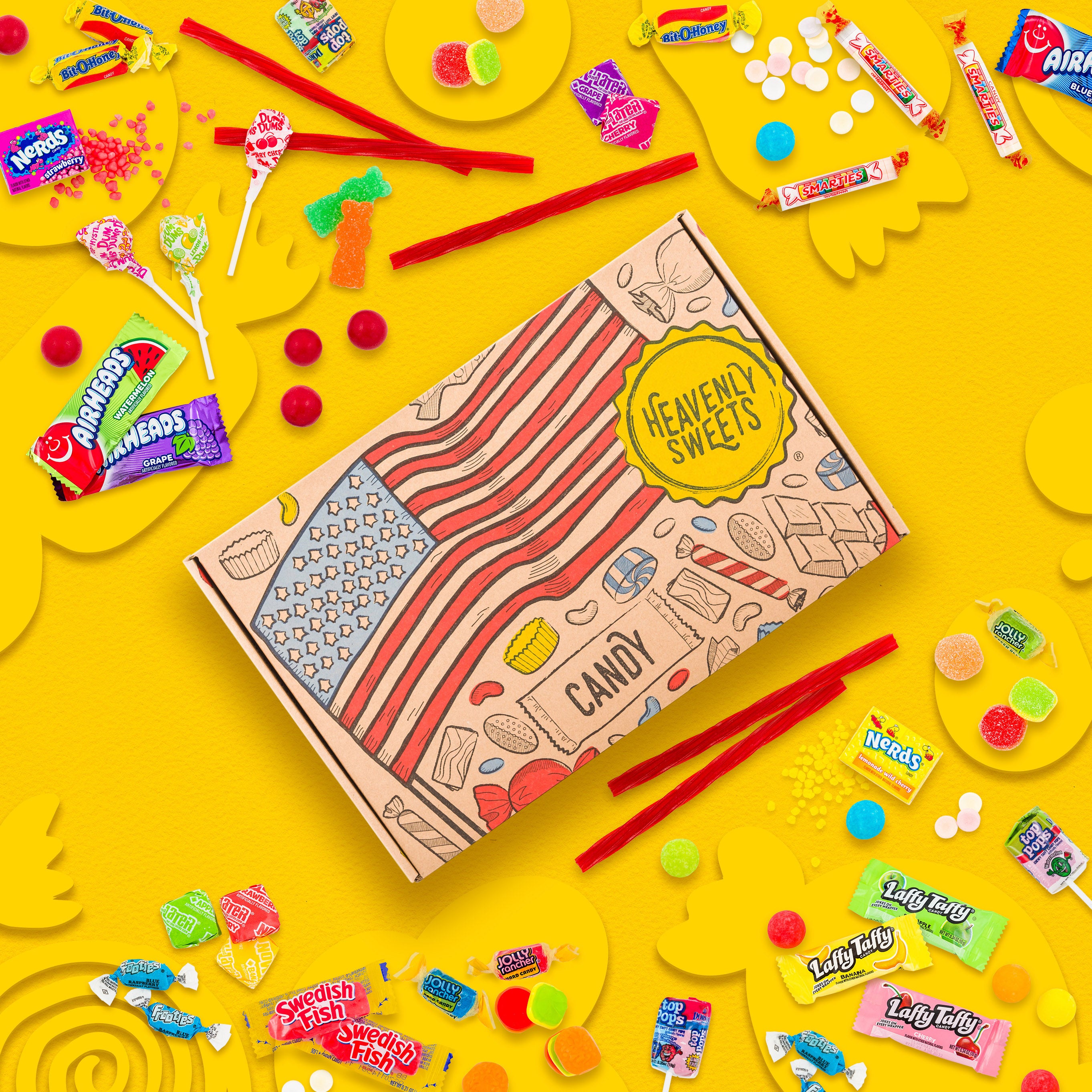 American Candy Sweets Party Gifts Box +100 pieces Hamper! Fathers Day & Birthday | Airheads, Laffy Taffy and more!