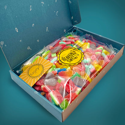 Mixed Fizzy Sweets Pick & Mix Hamper Selection 850g - Fathers Day & Birthday