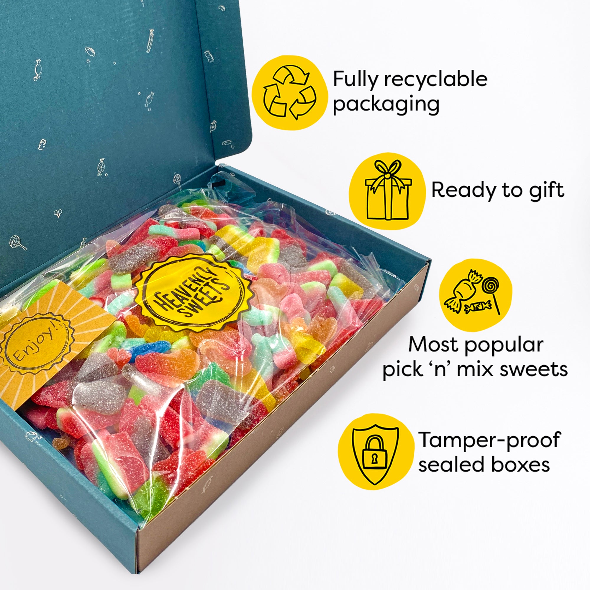 Mixed Fizzy Sweets Pick & Mix Hamper Selection 850g - Fathers Day & Birthday