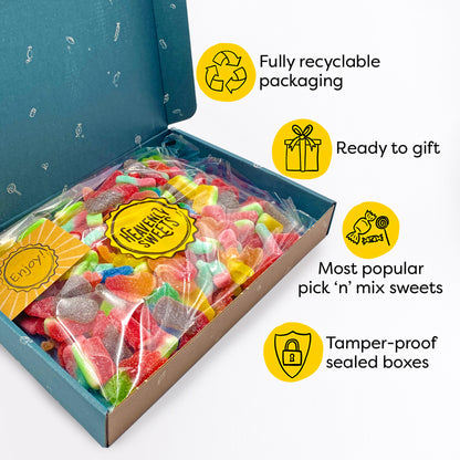 Mixed Fizzy Sweets Pick & Mix Hamper Selection 850g - Fathers Day & Birthday