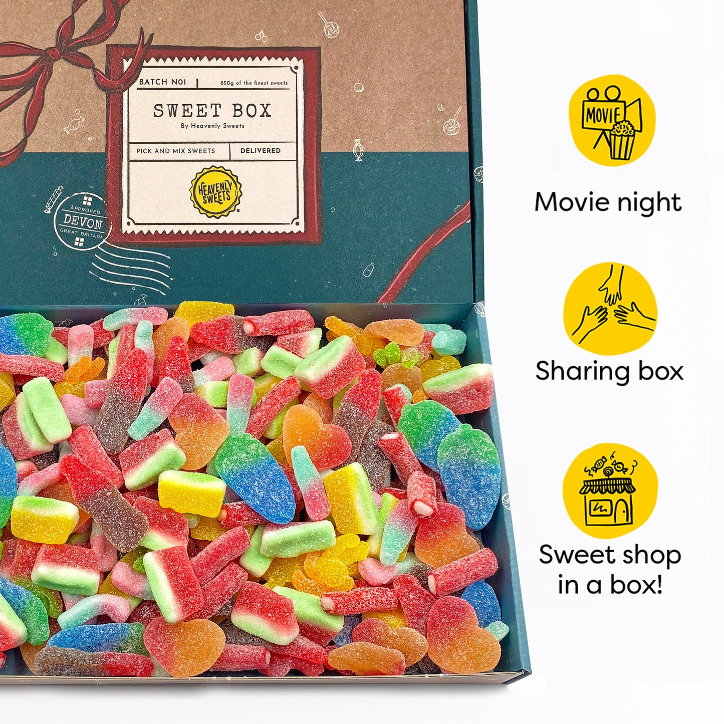 Mixed Fizzy Sweets Pick & Mix Hamper Selection 850g - Fathers Day & Birthday