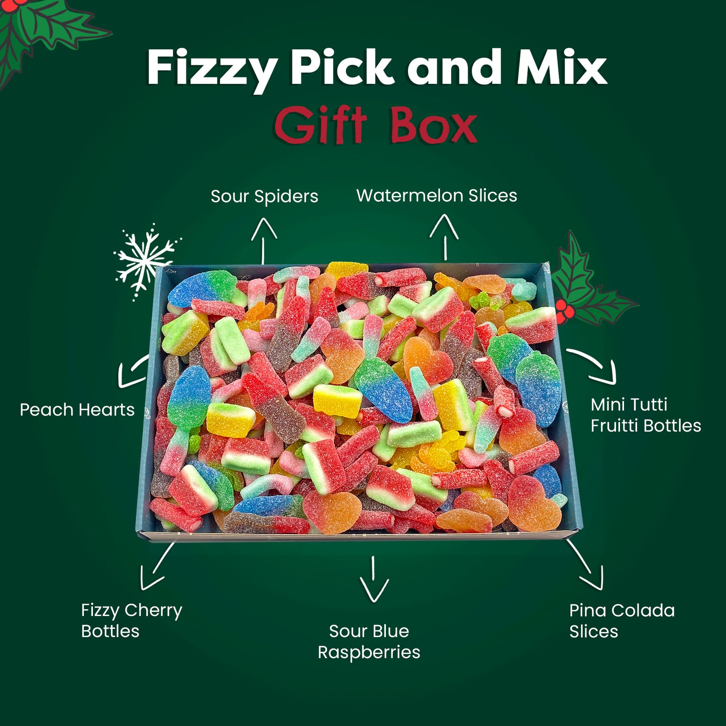 Mixed Fizzy Sweets Pick & Mix Hamper Selection 850g - Fathers Day & Birthday